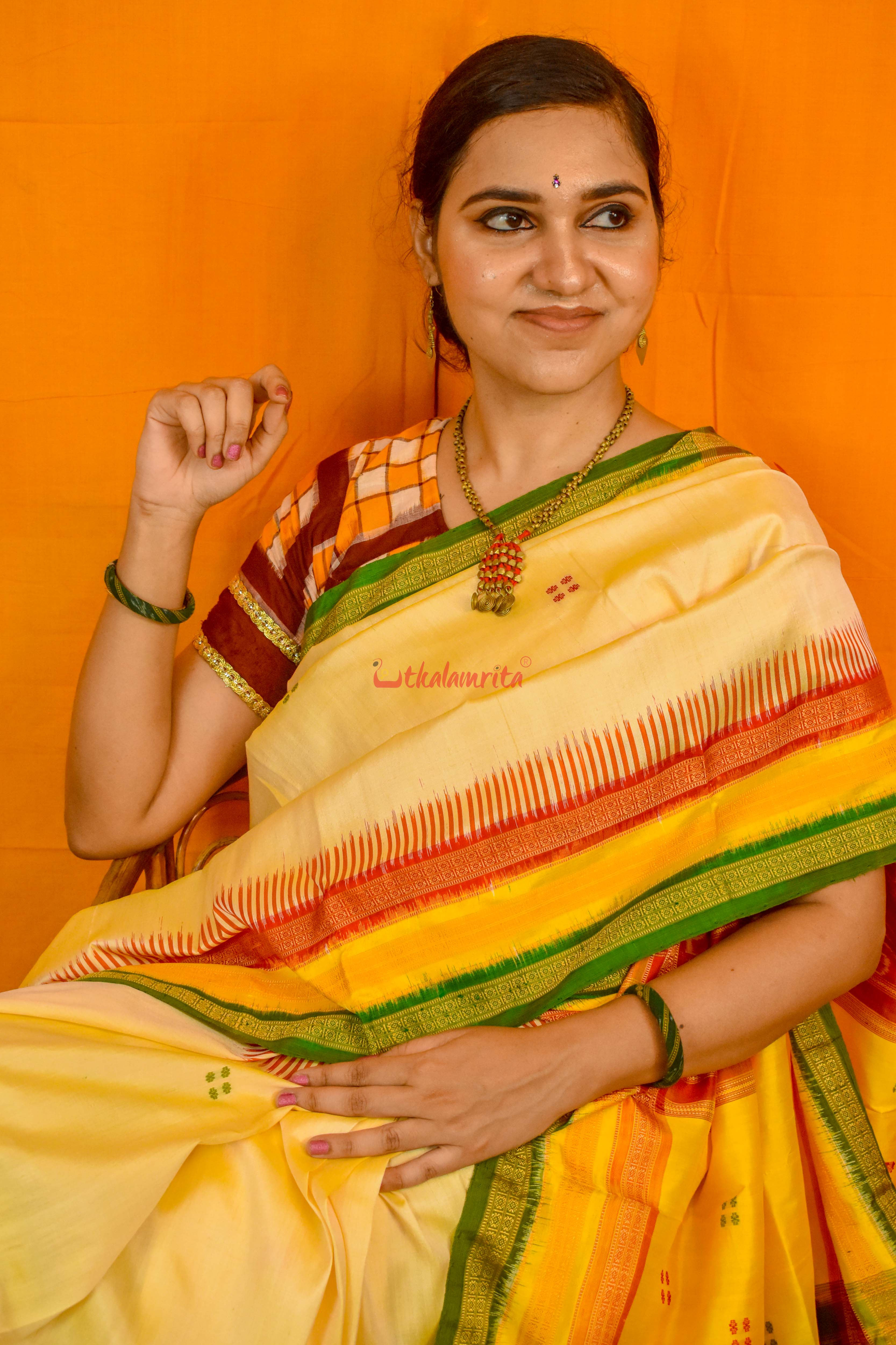 Ghee Kathifera Triple Border Khandua Silk