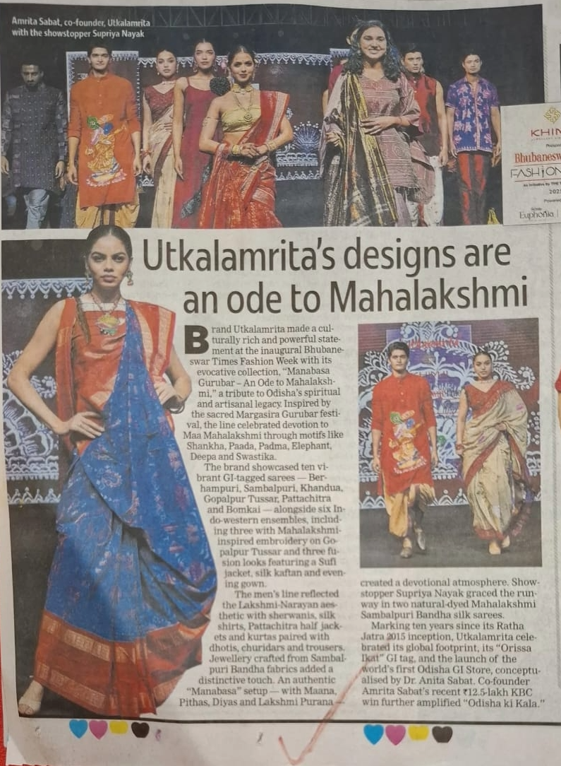 Utkalamrita Shines at the First-Ever Bhubaneswar Times Fashion Week