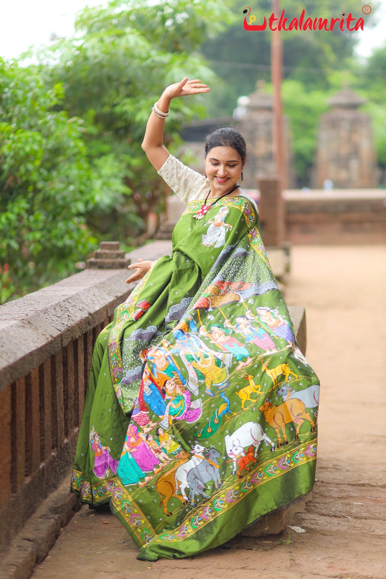 Pattachitra Handpainted Silk Sarees