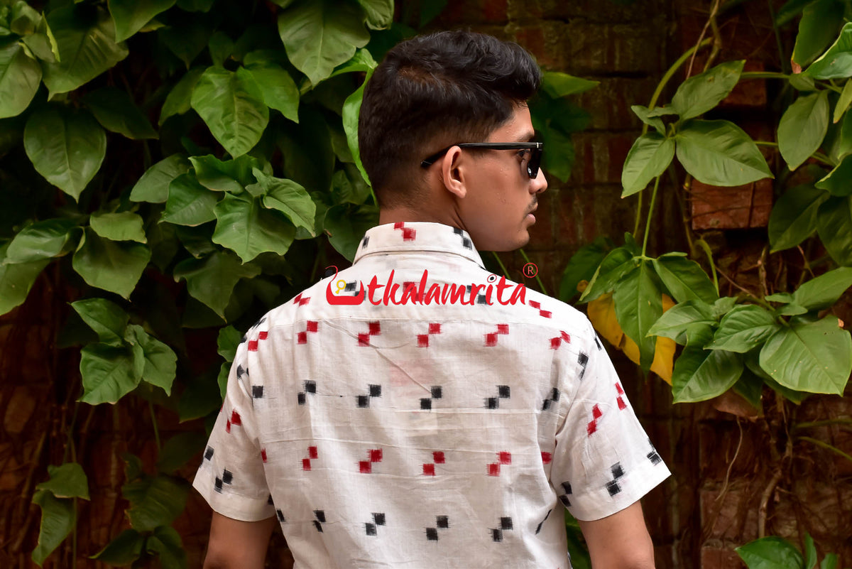 Handloom Half & Half Aastey Cotton Kaftan Shirt