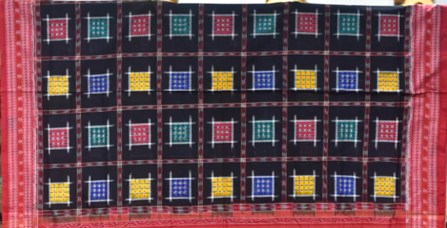 Single Ikat Pasapali Khandua Silk Saree