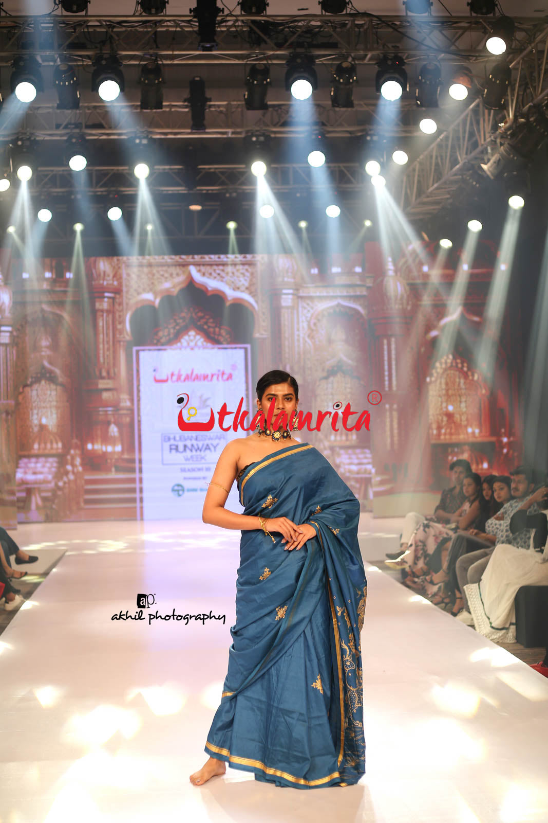 Maya Miriga Blue Pattachitra Silk Saree