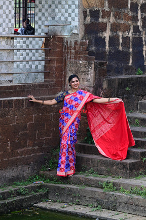 45 Kuthi Multicolor Sambalpuri Pasapali Silk Saree