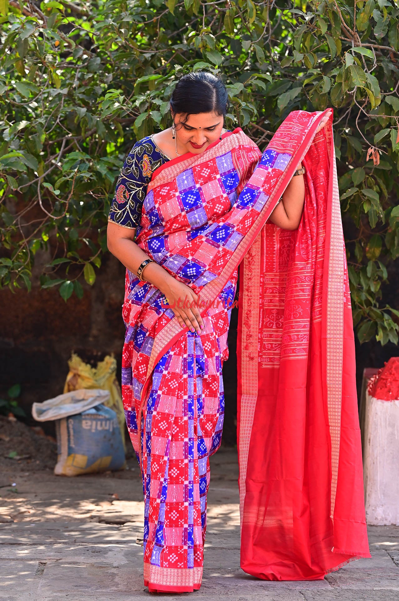 45 Kuthi Multicolor Sambalpuri Pasapali Silk Saree