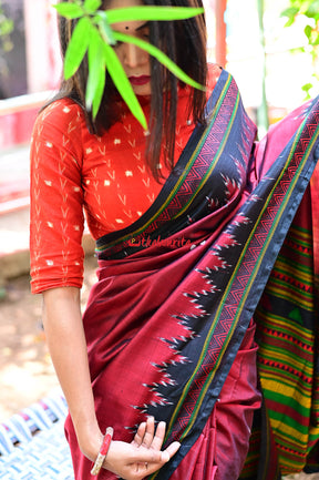 Laal Dongria Silk Saree