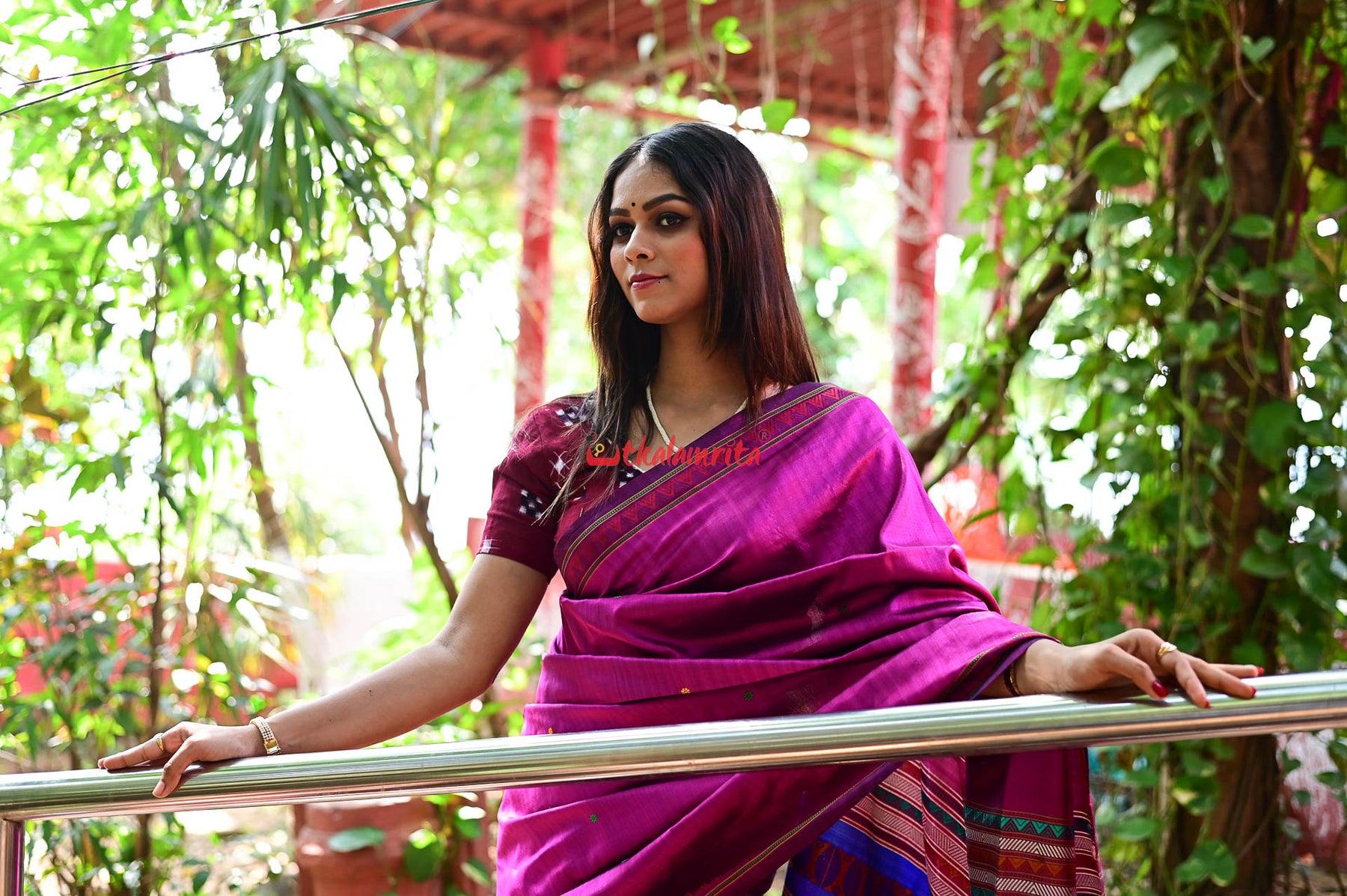 Magenta Beauty Dongria Silk Saree