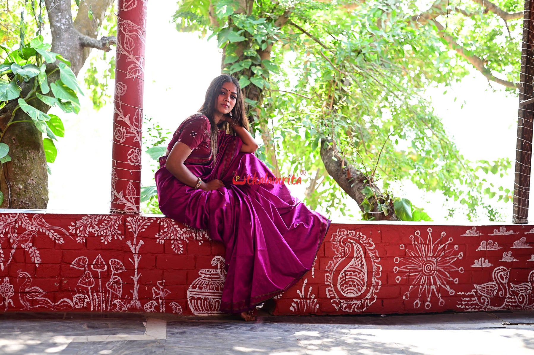 Magenta Beauty Dongria Silk Saree