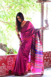 Magenta Beauty Dongria Silk Saree