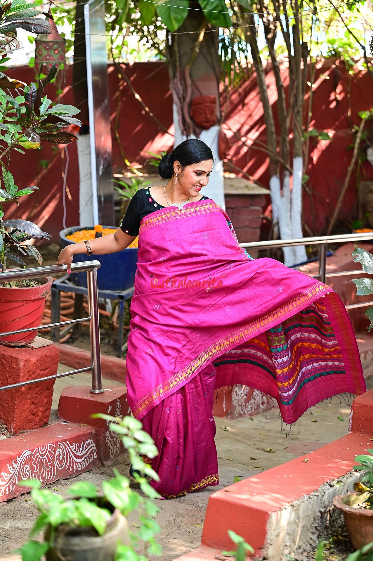 Pink Dongria Gopalpur Tussar Saree