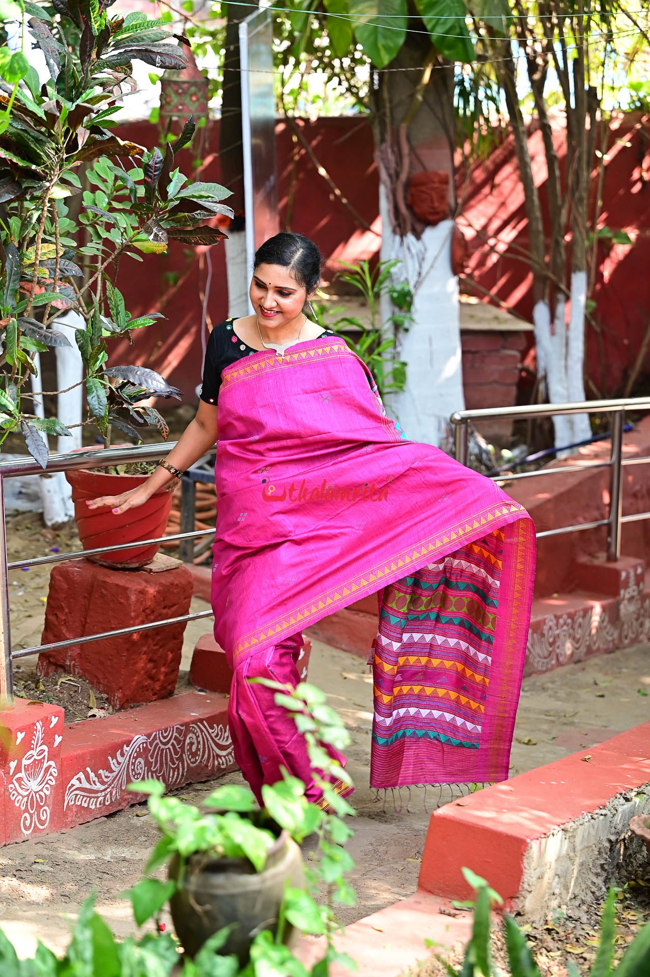 Pink Dongria Gopalpur Tussar Saree