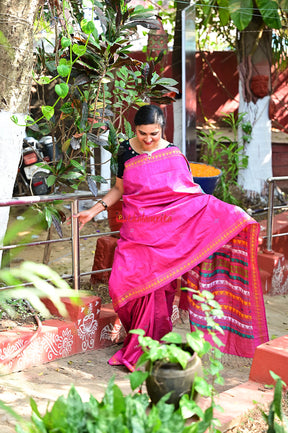 Pink Dongria Gopalpur Tussar Saree