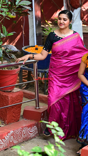 Pink Dongria Gopalpur Tussar Saree