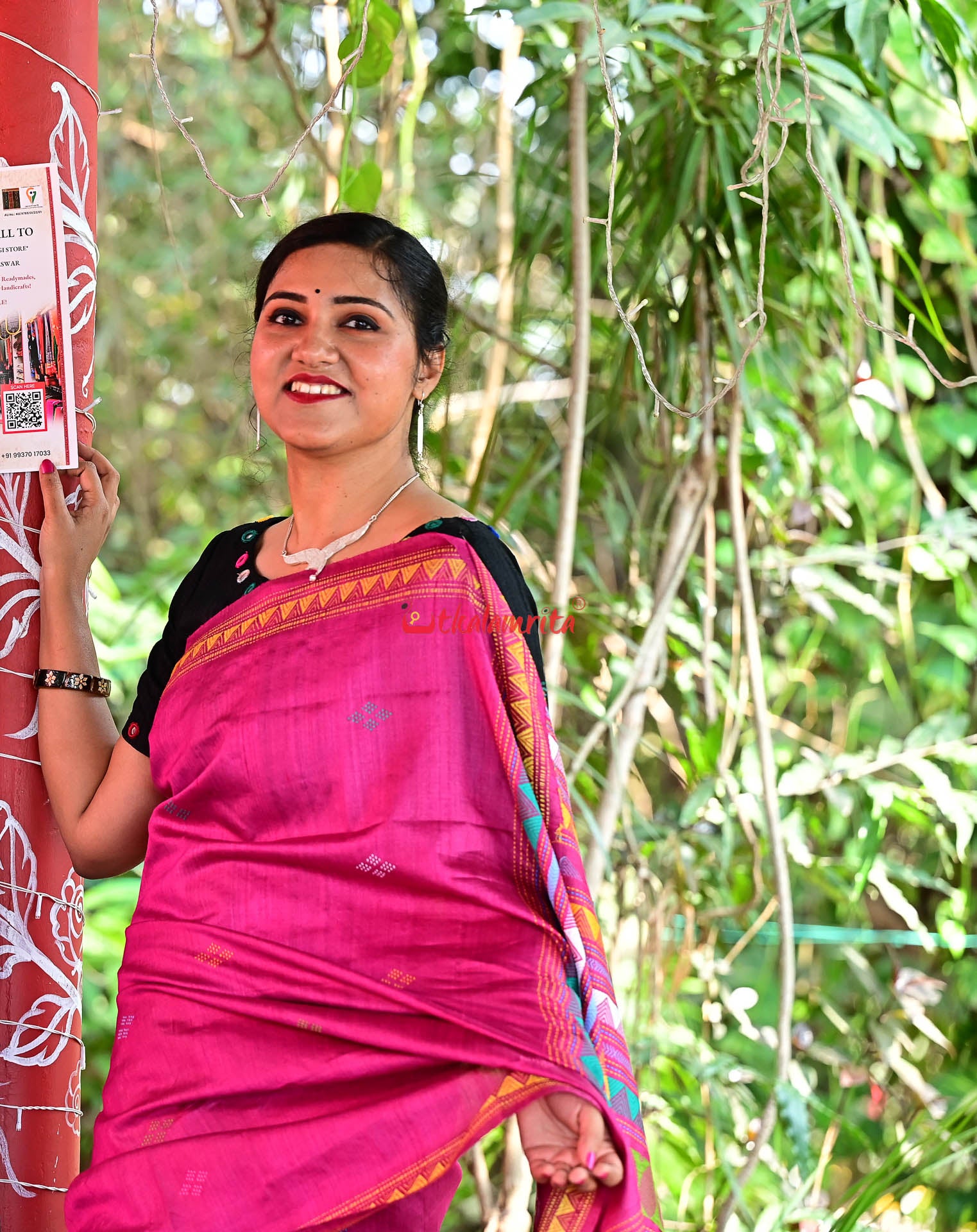 Pink Dongria Gopalpur Tussar Saree