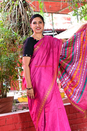 Pink Dongria Gopalpur Tussar Saree