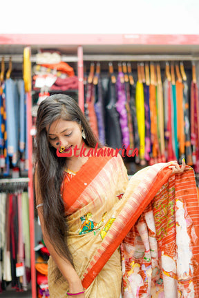 Boita Pattachitra Tussar Silk Saree