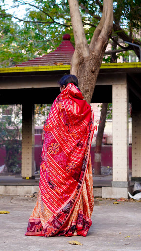 8 Motifs Brown Khandua Silk Saree