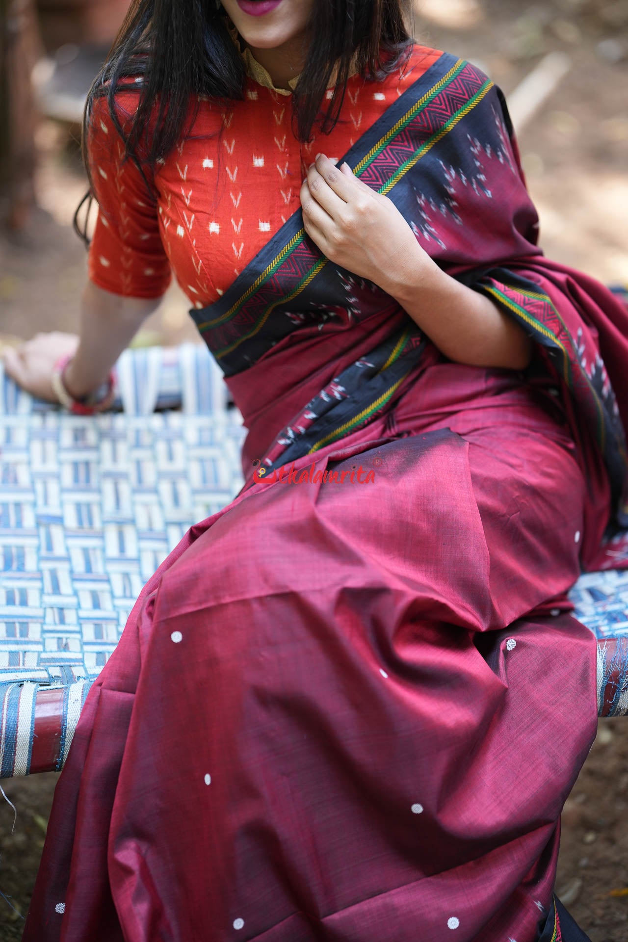 Laal Dongria Silk Saree