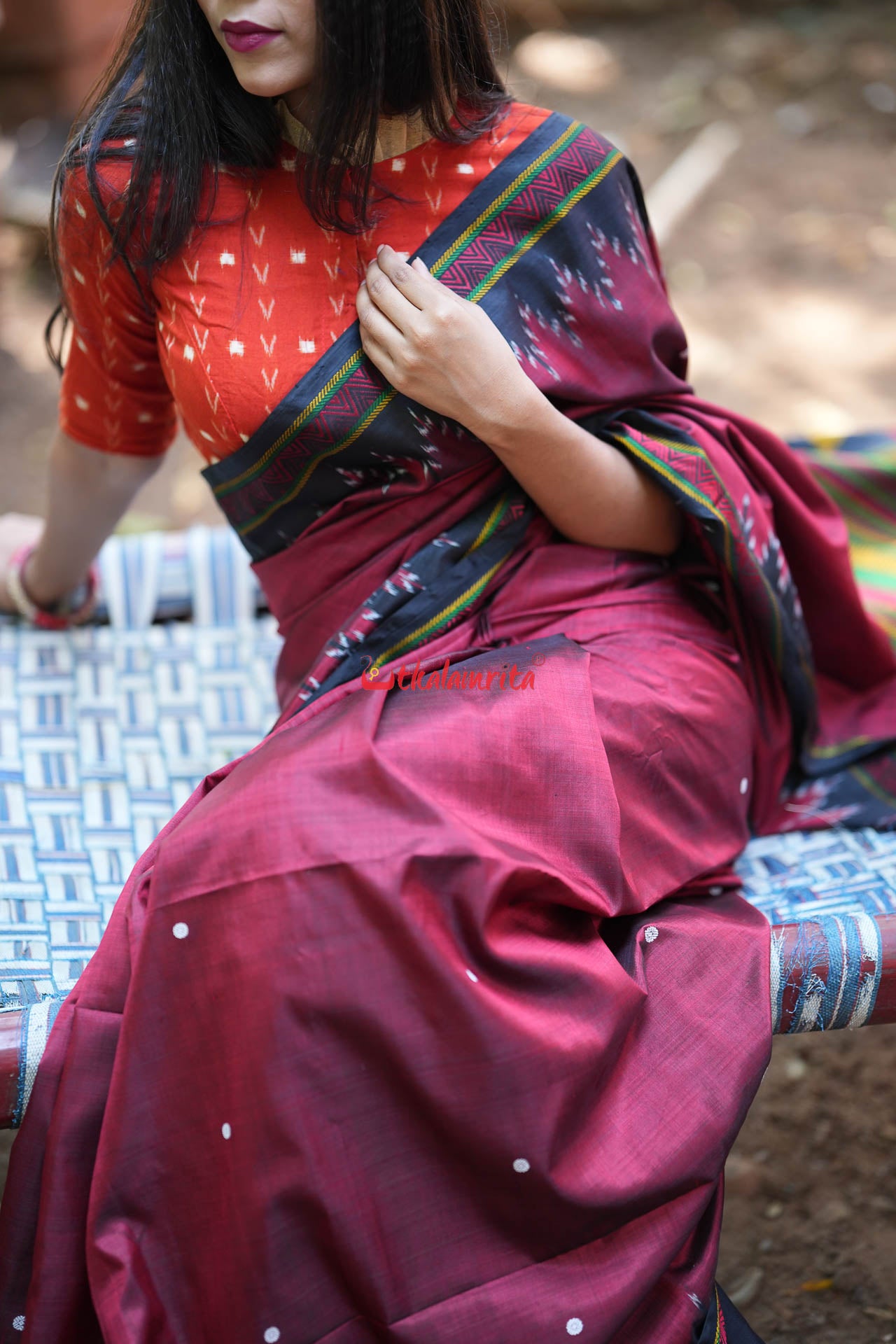 Laal Dongria Silk Saree