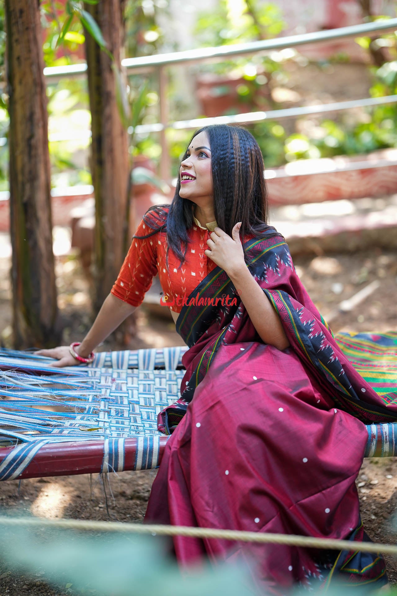 Laal Dongria Silk Saree