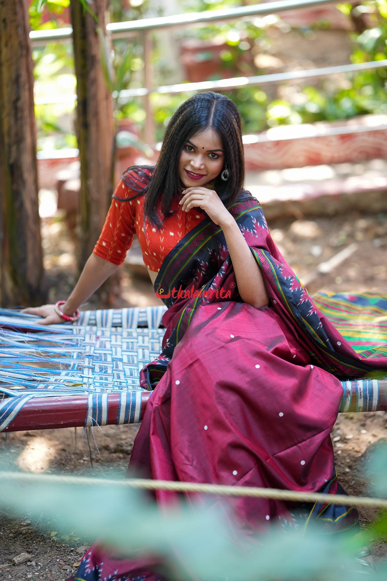 Laal Dongria Silk Saree