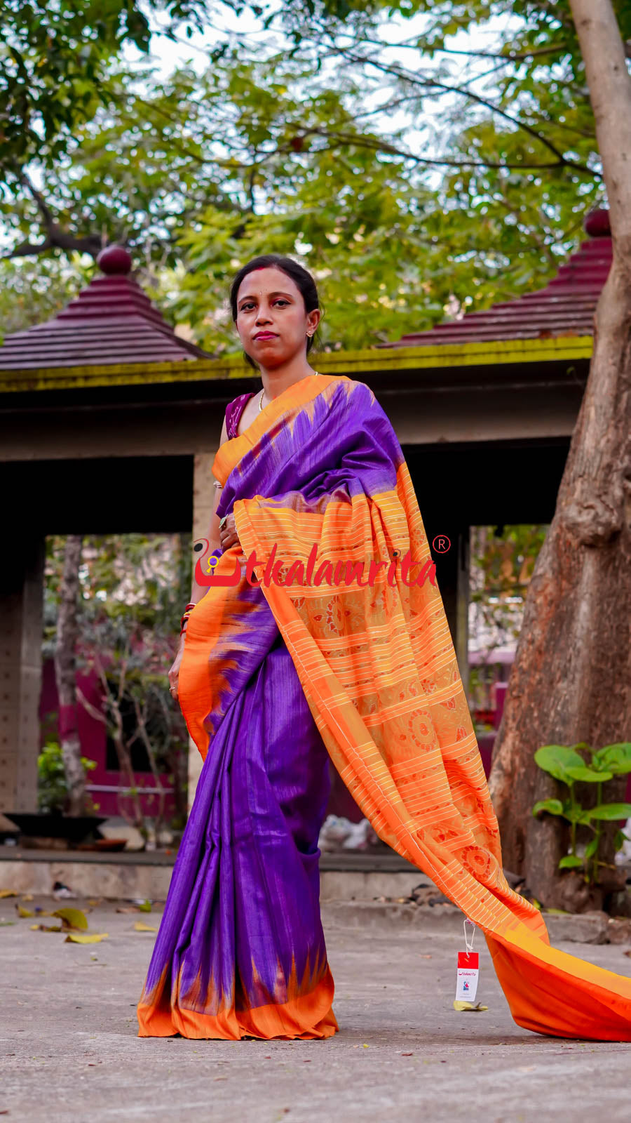 Orange Chiffon Saree | Leemboodi