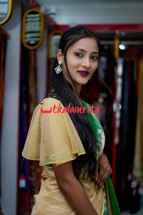 Fine Gopalpur Tussar Beige Green Saree