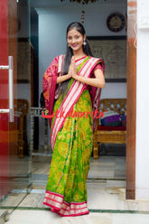 Diwali in Village Forest Green Bapta Saree