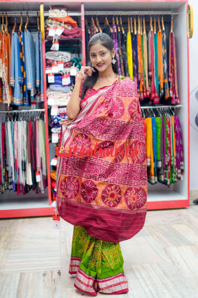 Diwali in Village Forest Green Bapta Saree