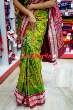 Diwali in Village Forest Green Bapta Saree