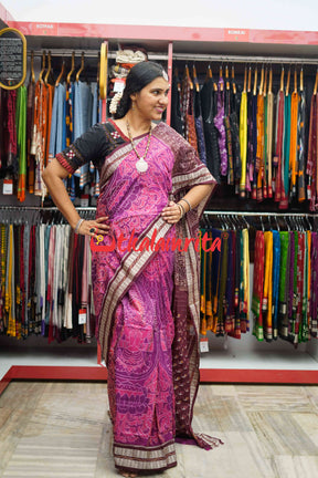 Buddha Bapta Pink Purple Saree