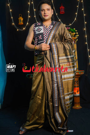 Banarasi Khandua Fusion Black Jala Silk Saree