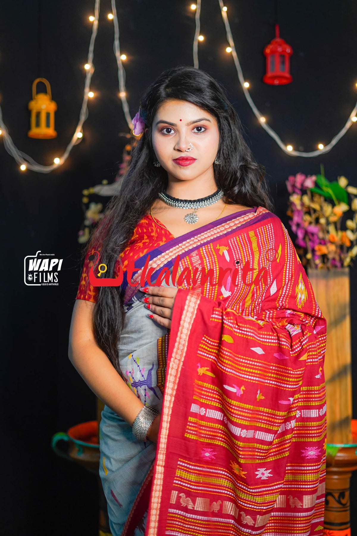 Grey Ganga Jamuna Cotton Bomkai