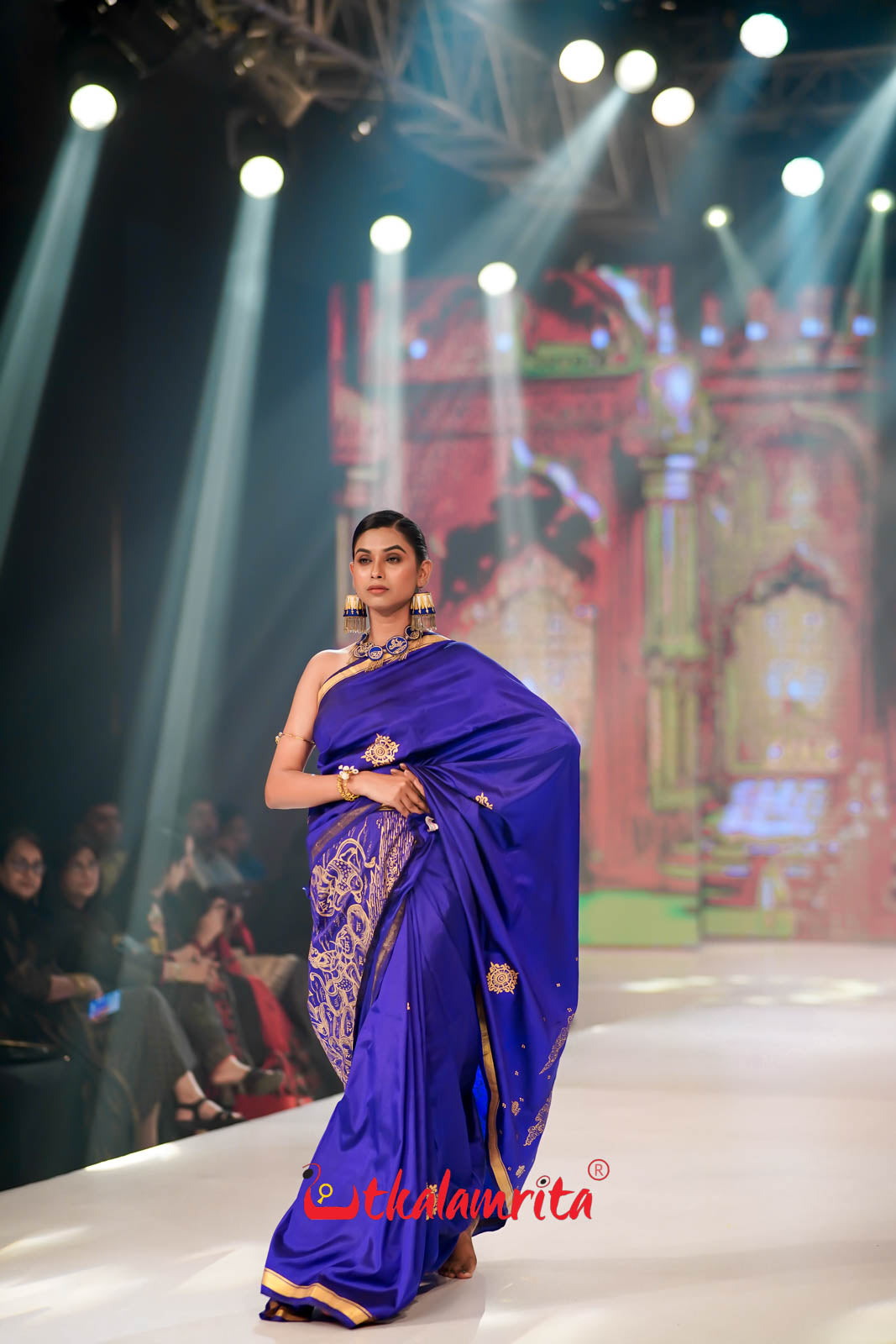 Blue Setu Nirman Pattachitra Silk Saree