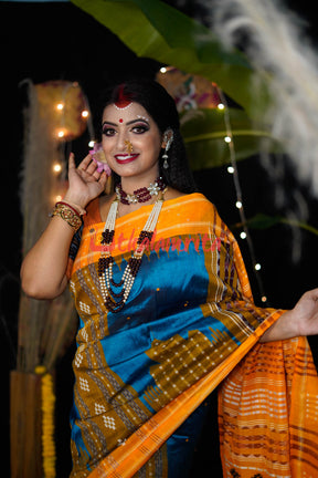 Sumati Blue Taj Mahal Sambalpuri Bapta Saree