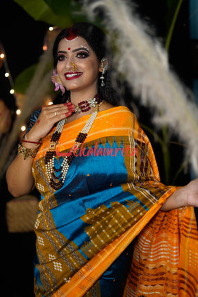 Sumati Blue Taj Mahal Sambalpuri Bapta Saree