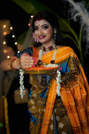Sumati Blue Taj Mahal Sambalpuri Bapta Saree