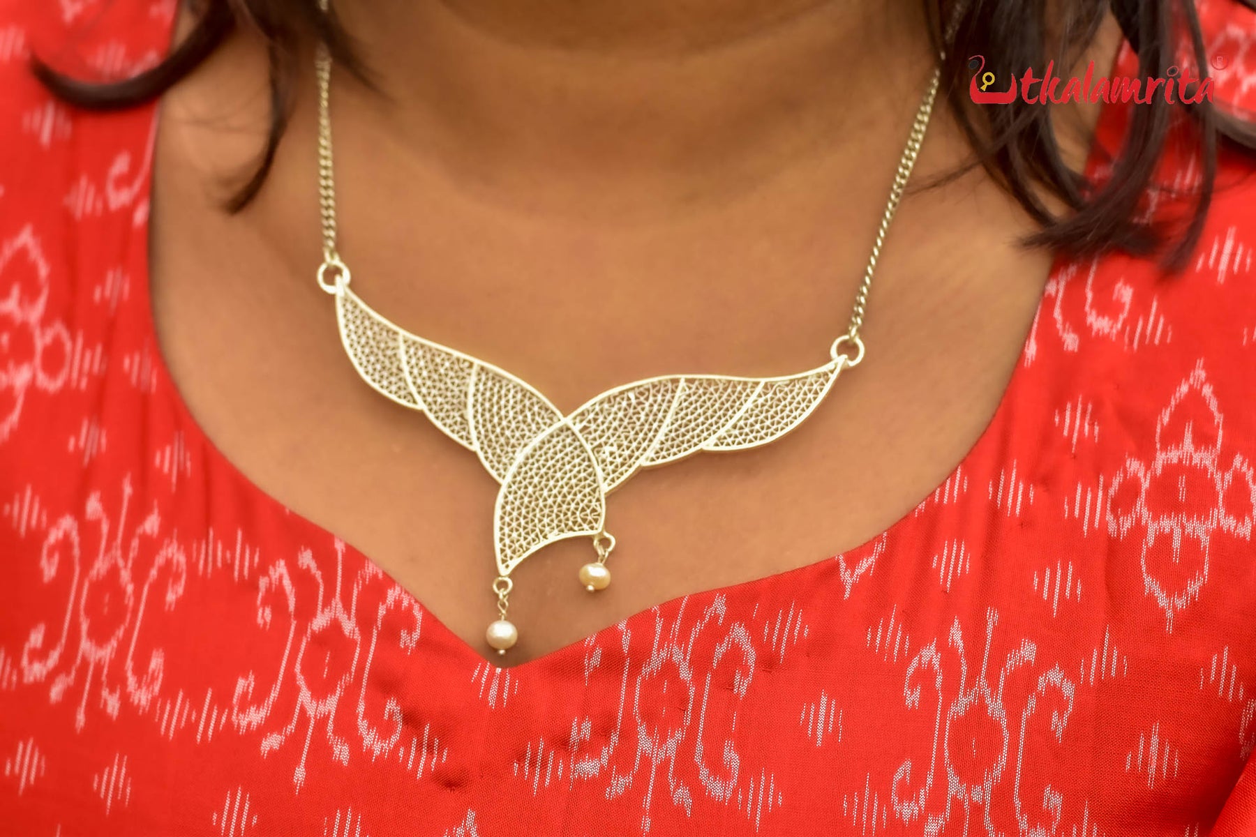 Silver Jala Winged Necklace