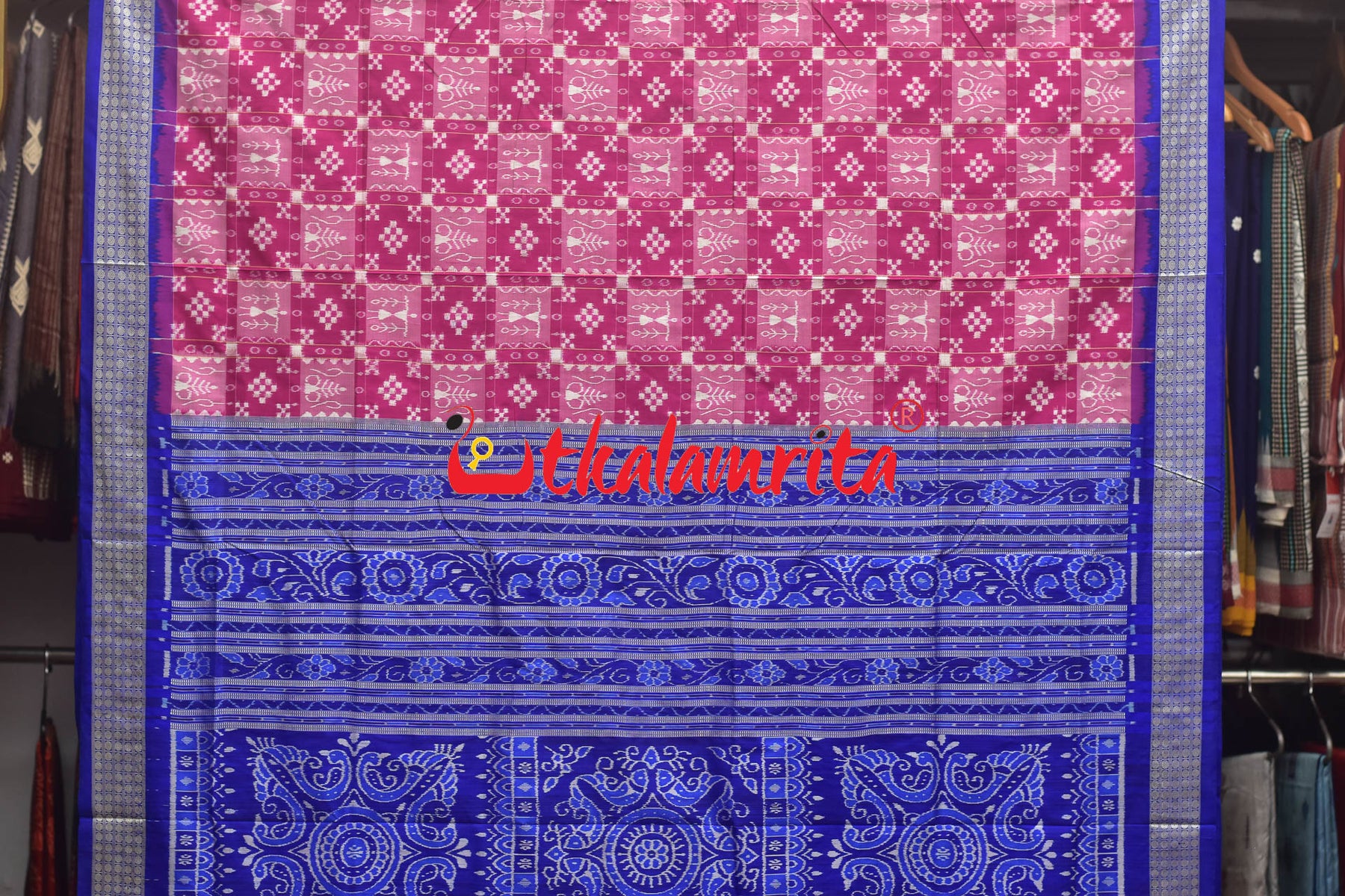 45 Kuthi Pink Sambalpuri Pasapali Silk Saree