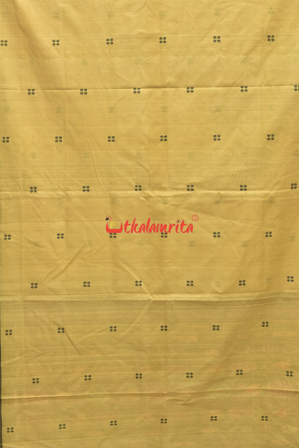 Beige Black Pittala Single Cotton Saree