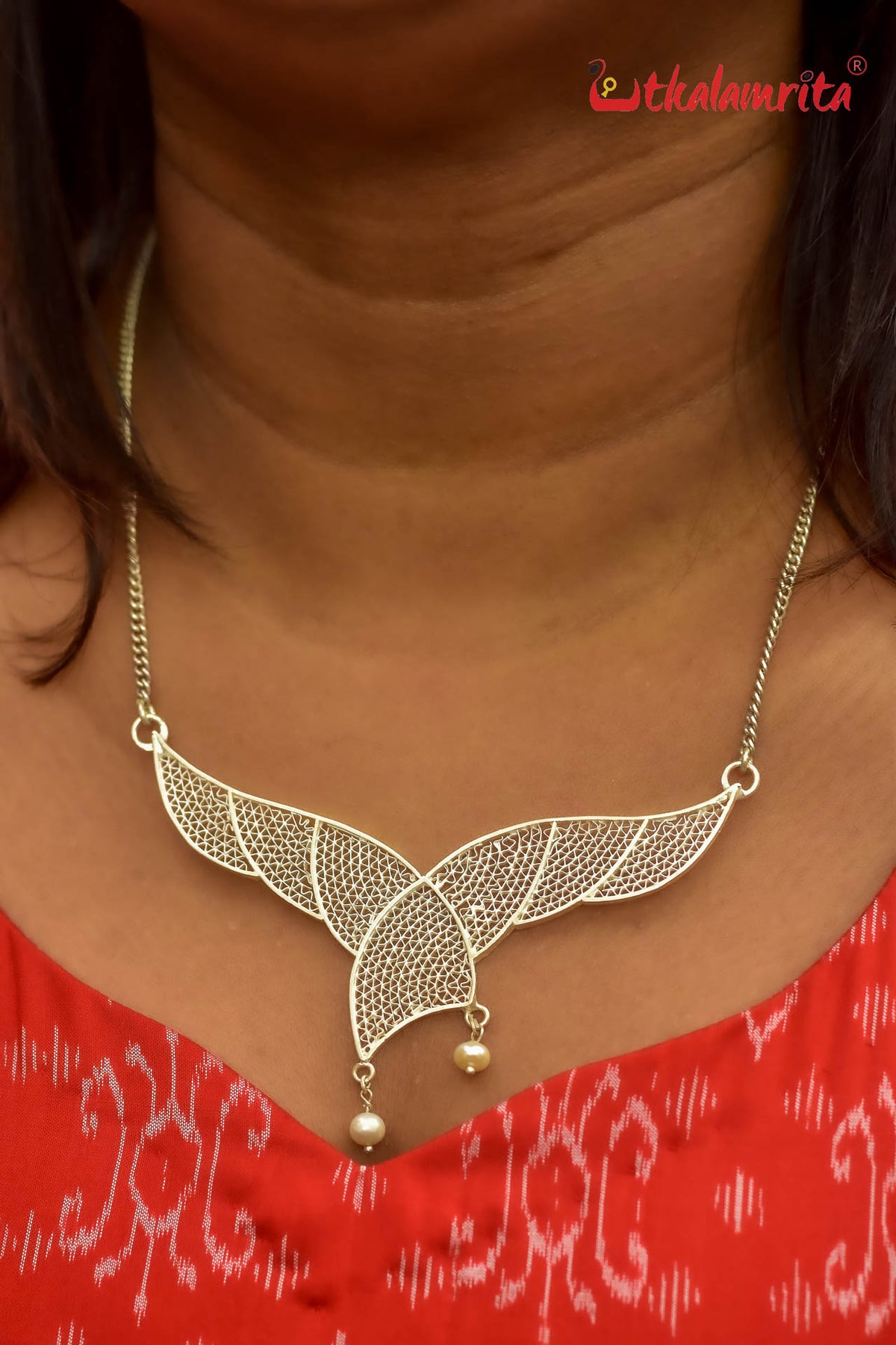 Silver Jala Winged Necklace