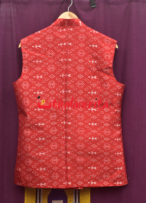 Red Tribals Sambalpuri Bandha Silk (Men's Jacket)