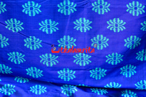 Electric Blue Daali Chuhai Khandua Silk Saree