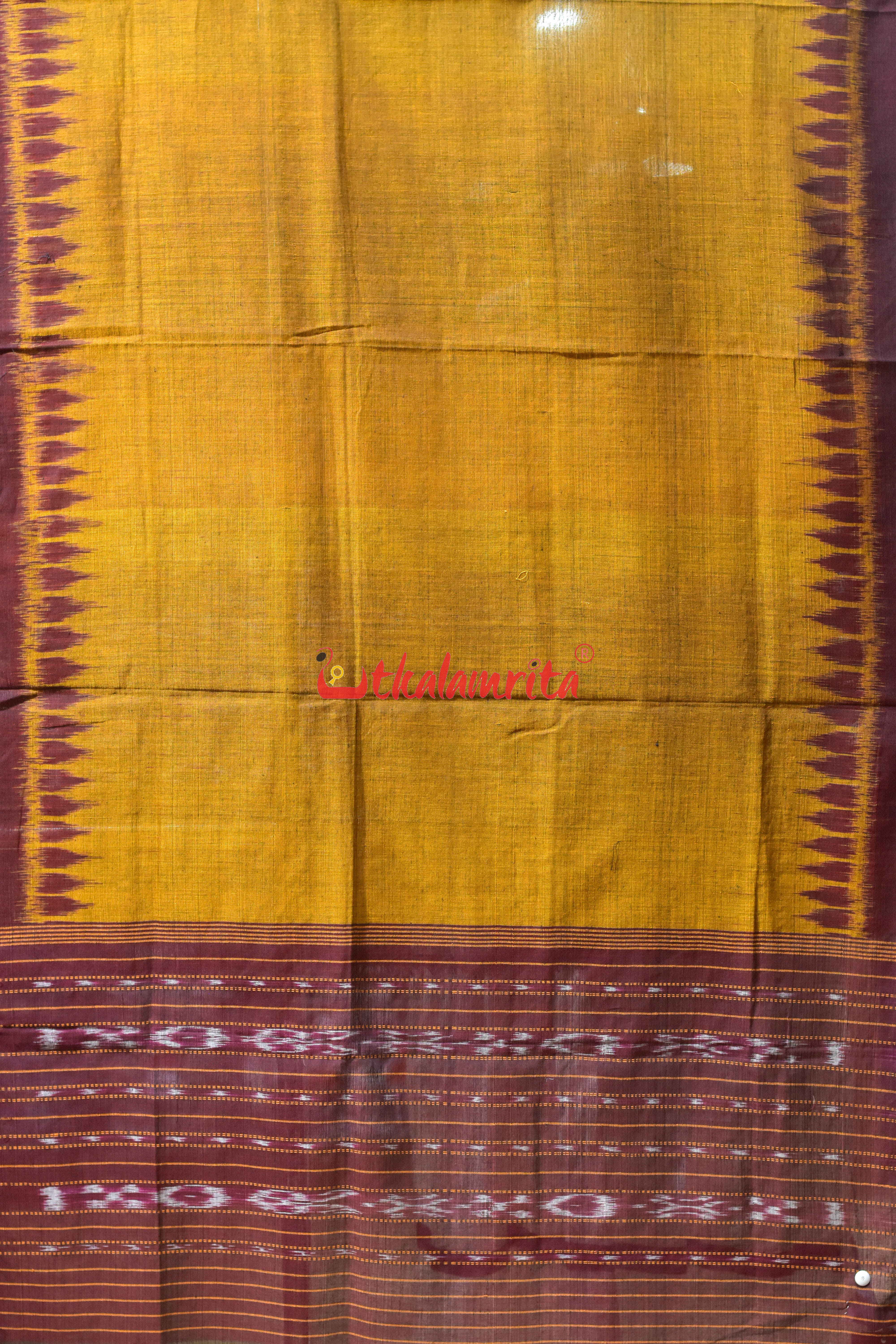 Golden Maroon Khandua Cotton (Dupatta)