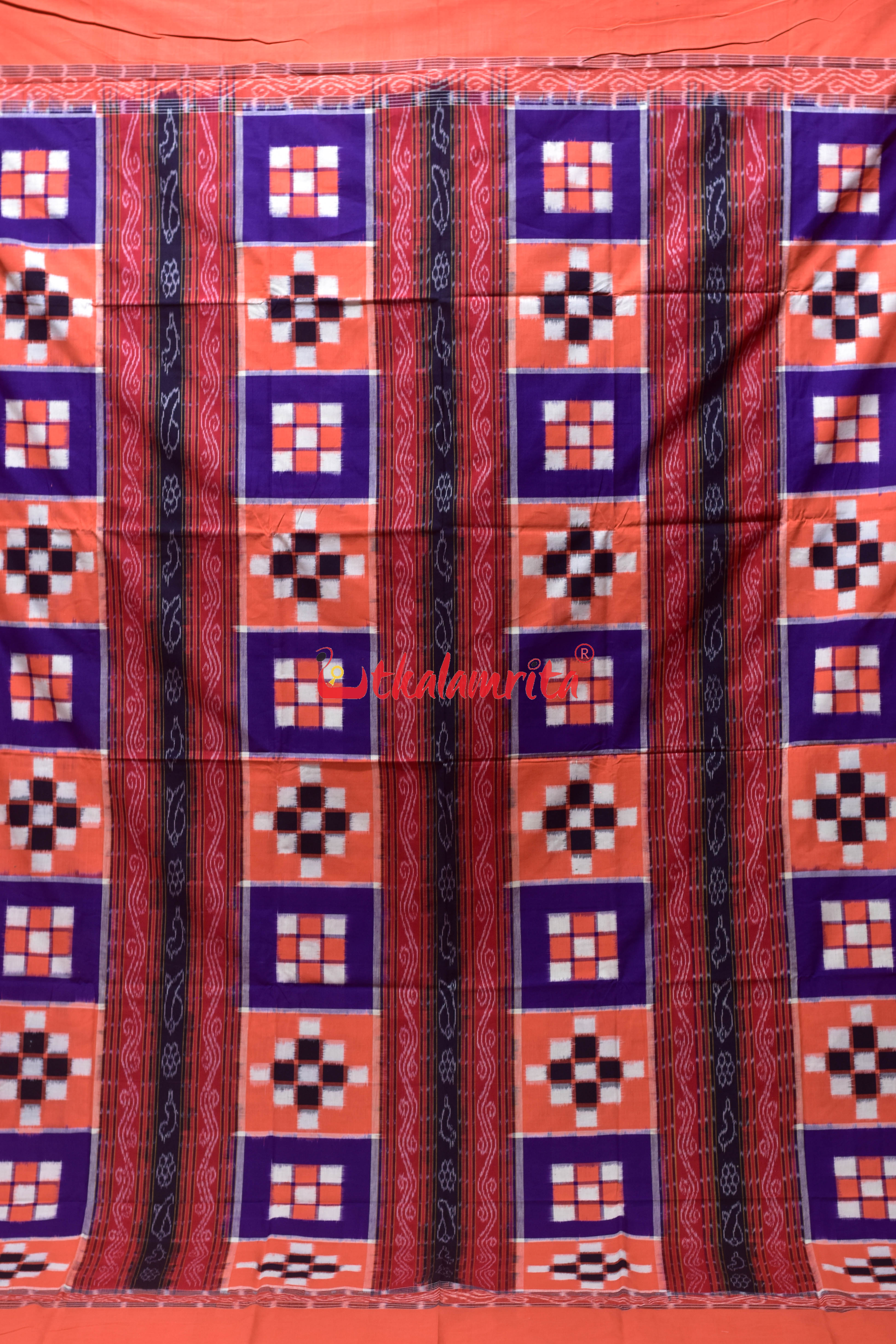 Orange Purple Bichitrapuri Cotton Bedsheet
