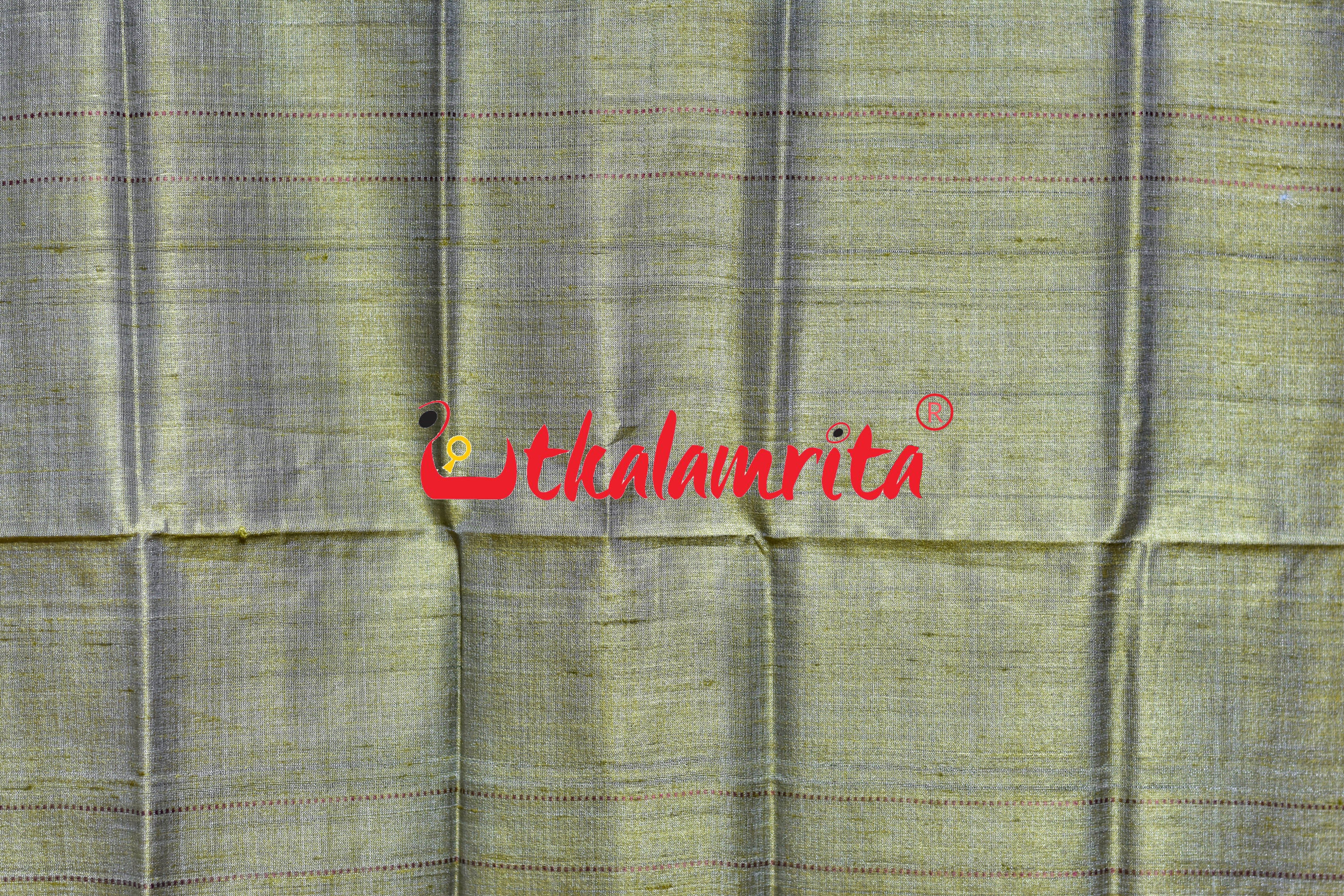 Light Brown Maroon Dongria Tussar Silk (Stole)
