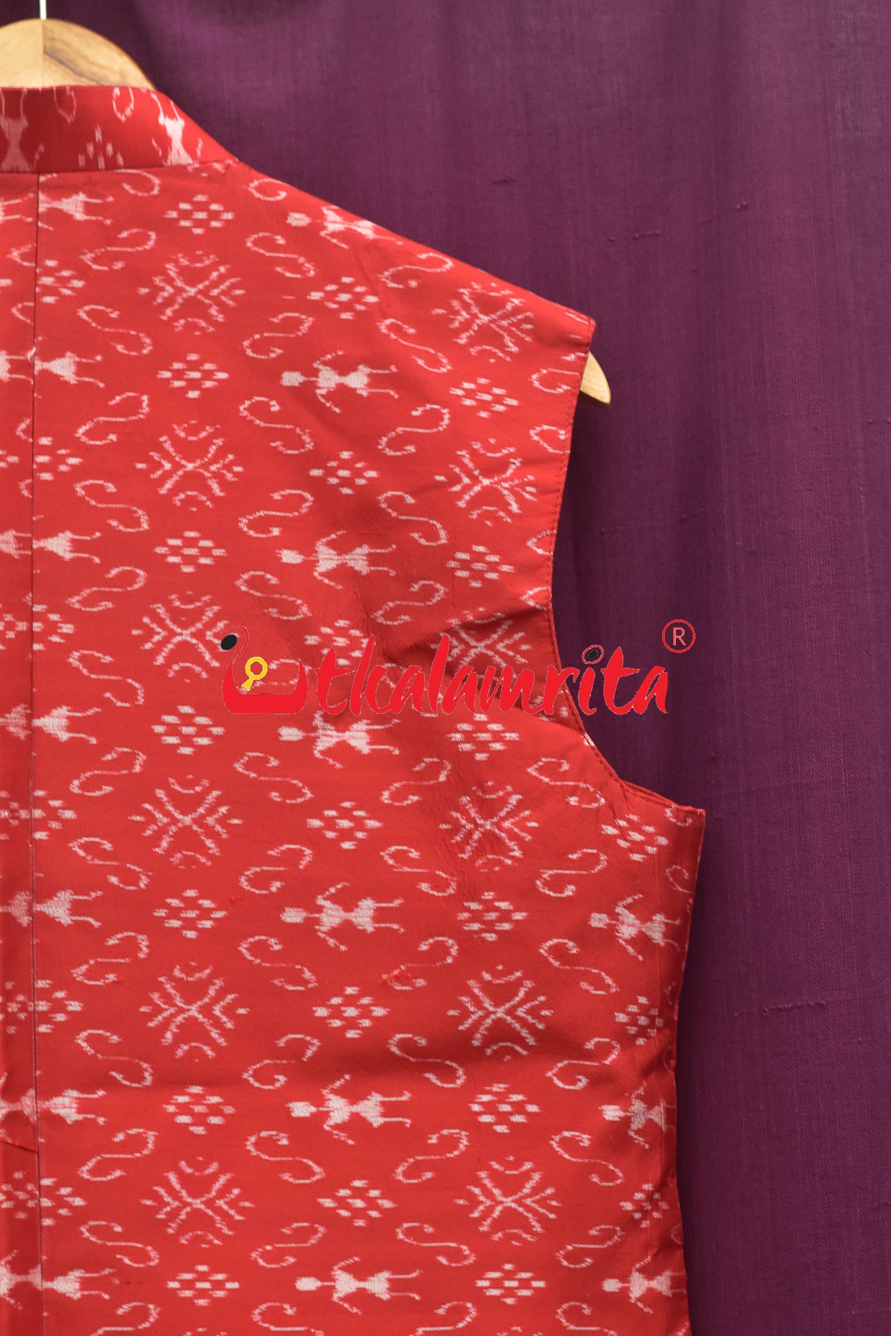 Red Tribals Sambalpuri Bandha Silk (Men's Jacket)