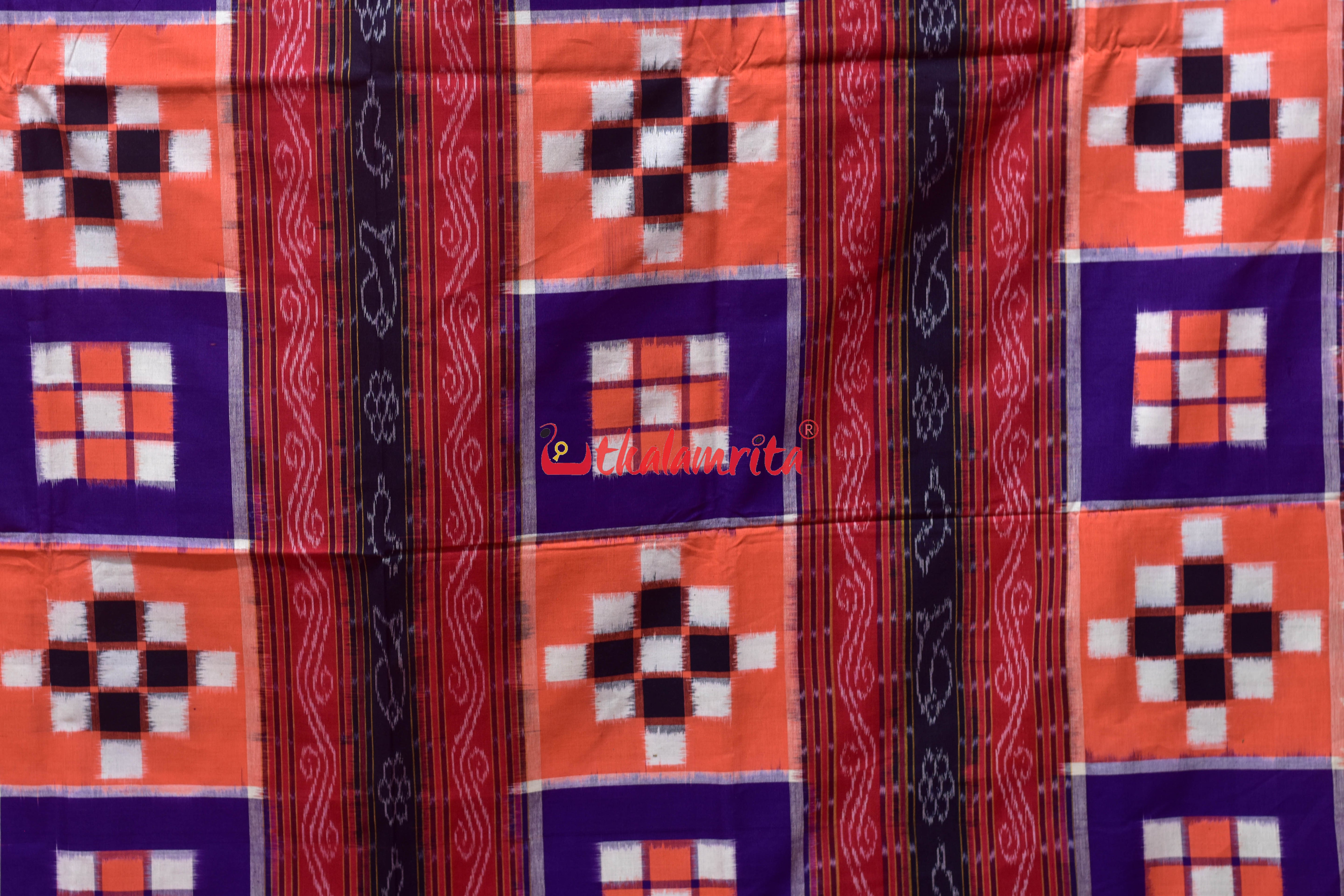 Orange Purple Bichitrapuri Cotton (Double Bedsheet)