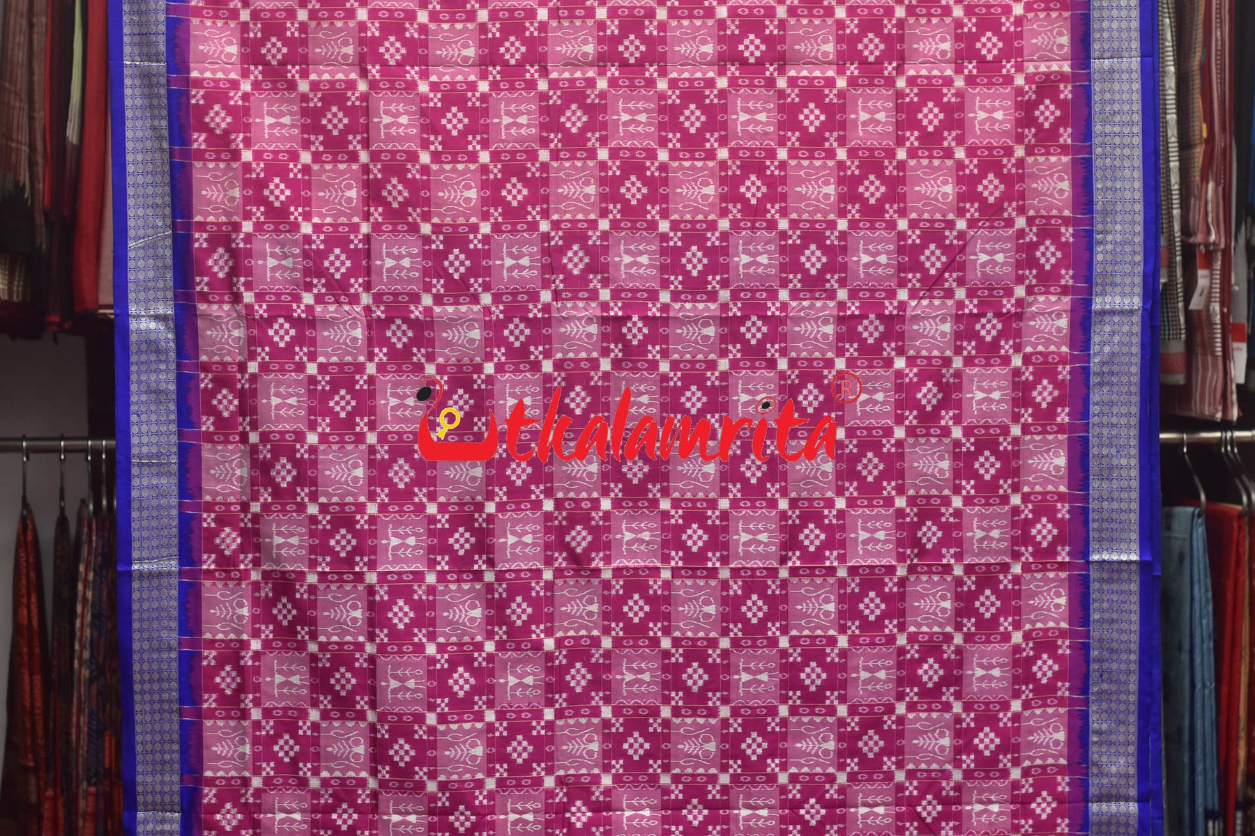 45 Kuthi Pink Sambalpuri Pasapali Silk Saree