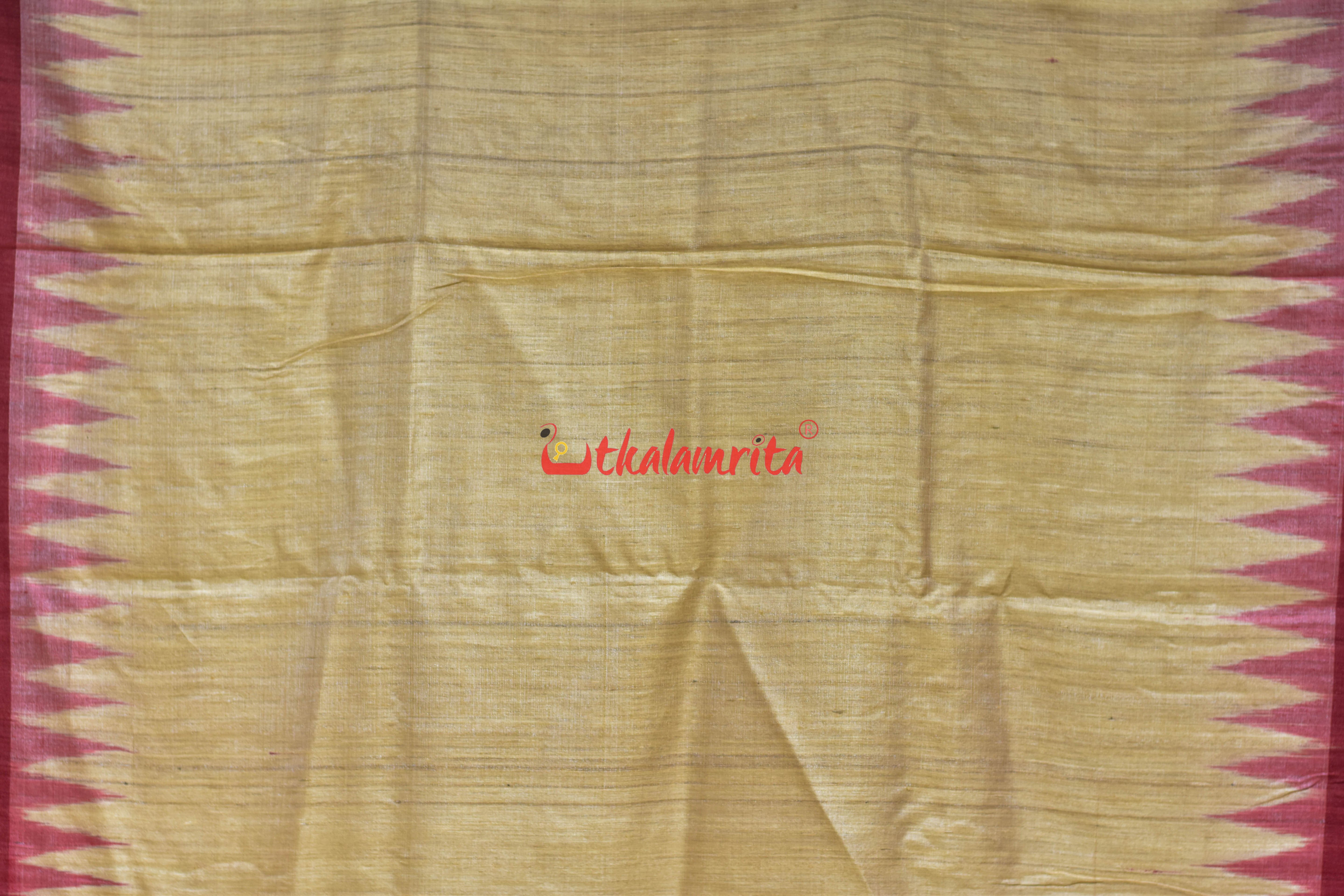 Red Kumbha Ghee Gopalpur Tussar Silk Saree