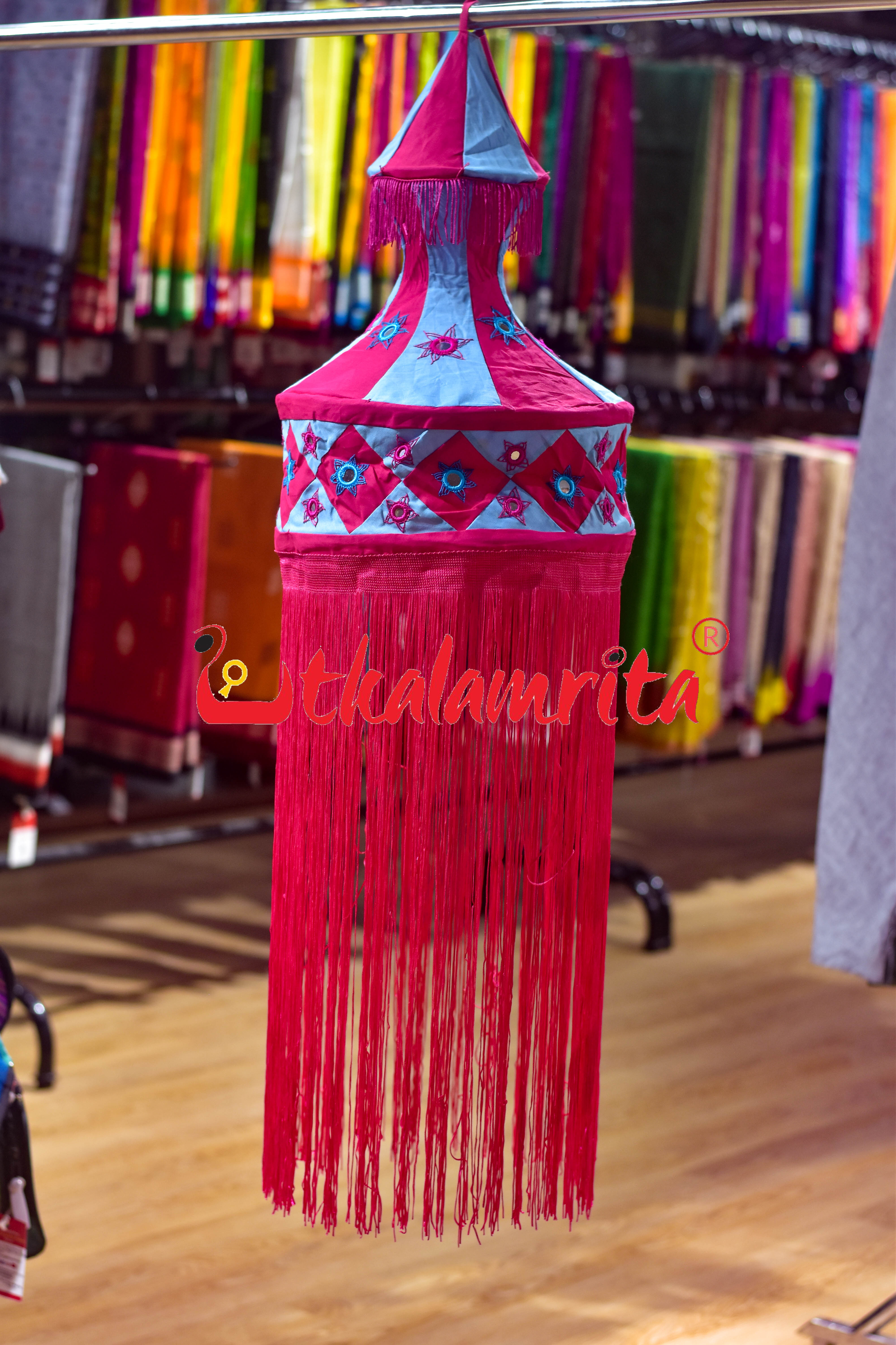 Pink Sea Blue Special Round Jhaller Lampshade